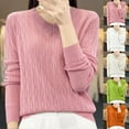 thumbnail image 4 of qucoqpe Base Knitted Sweaters for Women Casual V-Neck Long Sleeve Loose Fit Pullover Tops Blouse, 4 of 4