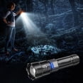 thumbnail image 4 of YUVA Super Bright LED Flashlight, 3 Modes (High/Low/Strobe), Zoomable, Type-C Rechargeable with Battery Display, 1800mAh Long Lasting, Water-Resistant, for Camping Hiking Emergency, 4 of 7