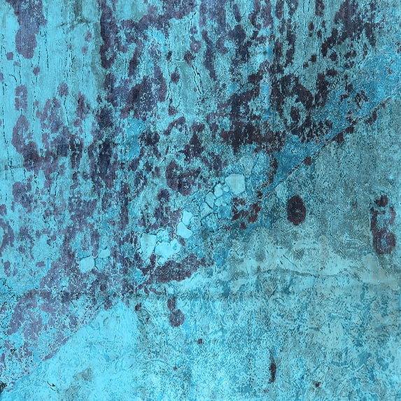 Ahgly Company Indoor Square Oriental Light Blue Industrial Area Rugs, 5' Square