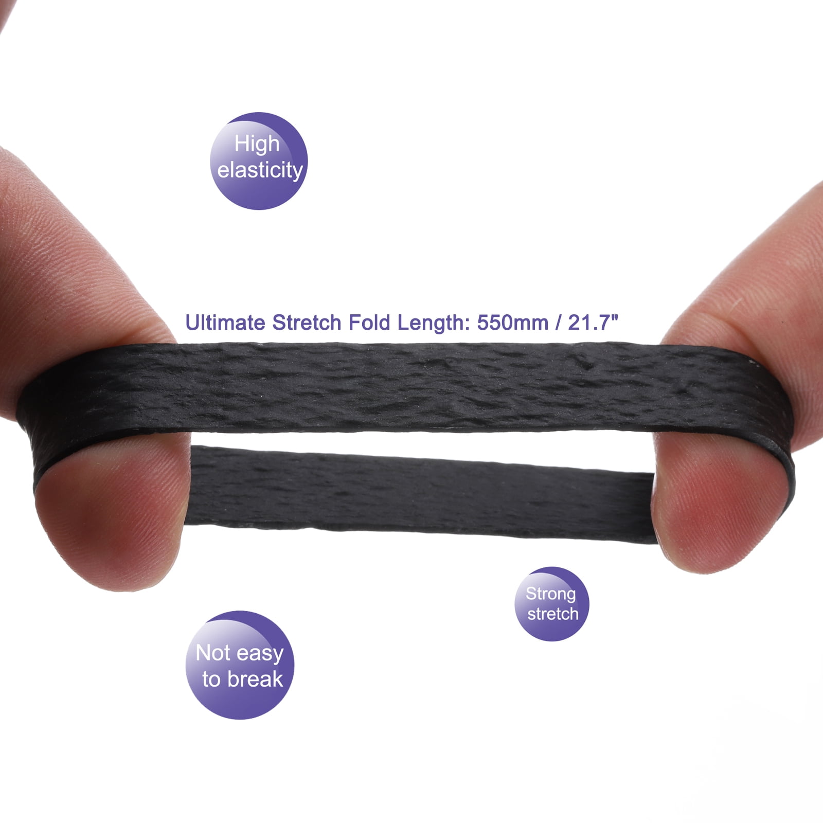 PATIKIL Silicone Rubber Bands 50 Pack - 3/8 Inch Flat White Non-Slip Bands For Organizing - View #10