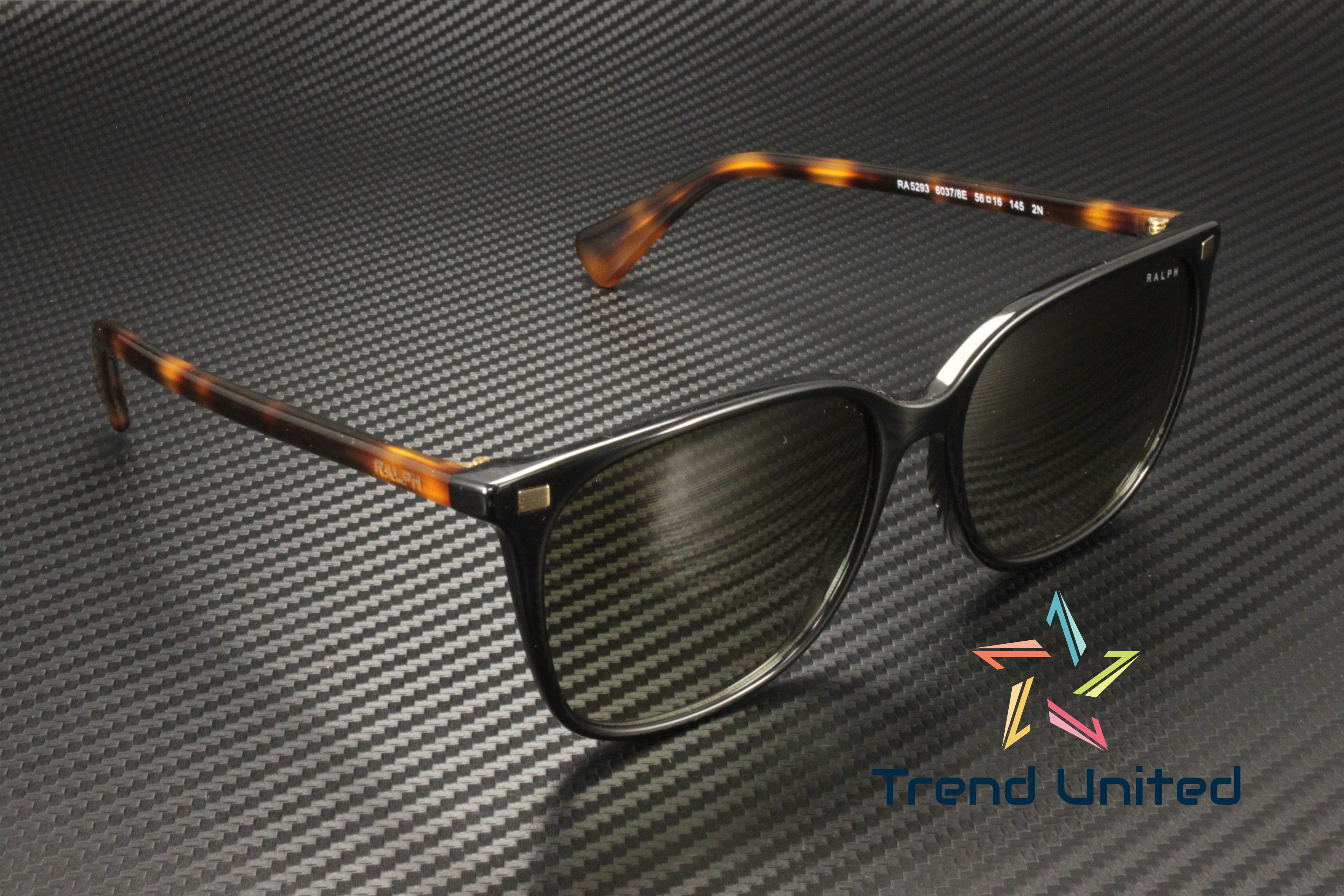 Ralph Lauren RA 5293 Plastic Womens Square Sunglasses Shiny Black 56mm Adult