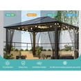 thumbnail image 3 of Mondawe 10x12 Hardtop Metal Gazebo,Heavy Duty Pergola with Mosquito Nets,Galvanized Steel,Sturdy Outdoor Canopies Tent,Suitable for Gardens,Patio,Backyard, 3 of 6