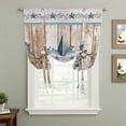 thumbnail image 2 of Texas Star Rustic Balloon Curtains 63 Inch Length for Living Room/Bedroom, Country Blue Berry Brown Wooden Plank Rod Pocket Privacy Door Curtains Decorative Tie Up Shade for Window 52"x63", 2 of 8