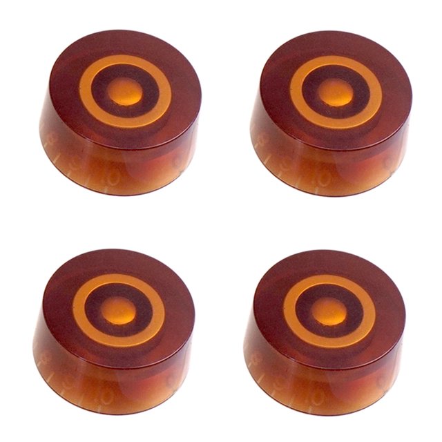 4pcs Speed Control Guitar Knobs Multi Color LP Electric Guitar Volume Tone Knob Top Hat Musical Instruments Guitars Parts Brown