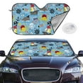 thumbnail image 2 of Uemuo Pirate Marine Animals Pattern Accordion Car Windshield Sun Shade, Foldable Reflective Sun Visor for Car, Reflector Windshield Sunshade-Small, 2 of 7