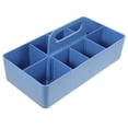 thumbnail image 1 of UPOUART 1Pack Compartment Pen Organizer Holder Blue Plastic Portable Handle for Office Desk, 1 of 8