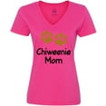 thumbnail image 3 of Inktastic Chiweenie Mom Paw Print Women's V-Neck T-Shirt, 3 of 5