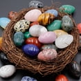 thumbnail image 2 of Xiao Hua 10 huevos de Pascua de piedra natural blanca de 30 mm, decoración de piedra natural no porosa, accesorios de decoración hechos a mano., 2 of 5