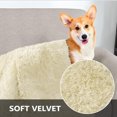 thumbnail image 2 of Kojooin Dog Blanket for Bed Couch Sofa, Waterproof Soft Warm Fluffy Faux Fur Fleece Puppy Blankets for Small Dog Cats, Machine Washable Pet Blanket for Furniture,Beige,80*100cm, 2 of 7