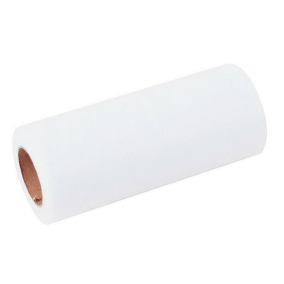 White Tulle Fabric - 6 Inches Wide X 25 Yards