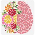 thumbnail image 1 of Plantilla de flor de cerebro de 11,8 x 11,8 pulgadas, de plástico, reutilizable, para proyectos de bricolaje y manualidades., 1 of 7