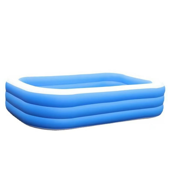Reayehane Thickened Blue And White Square Inflatable Pool Family Children'S Swimming Pool (Blue )