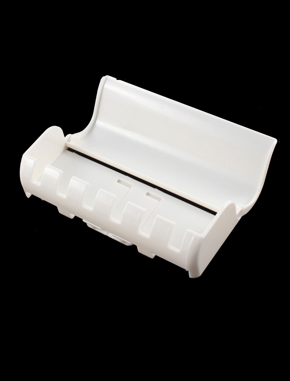 Unique Bargains Plastic 6 Capacity Wall Mount Toothbrush Holder Shelf White w Sticker