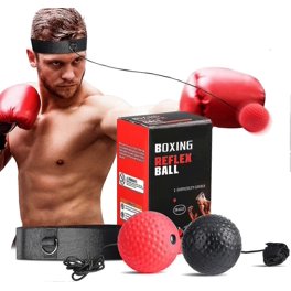 TEKXYZ® Boule de réflexe avec application de comptage et communauté en ligne, balle de boxe à 2 niveaux de difficulté avec bandeau, parfaite pour l 'entraînement de la réaction, de l'agilité, de la TEKXYZ® Boule de réflexe avec application de comptage et communauté en ligne, balle de boxe à 2 niveaux de difficulté avec bandeau, parfaite pour l 'entraînement de la réaction, de l'agilité, de la