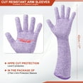 thumbnail image 2 of Uxcell Cut Resistant Sleeves with Gloves, Arm Protection Sleeve HPPE for Kitchen, Welding, Farming Purple 17 Inch, 2 of 7