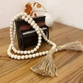 thumbnail image 4 of Wooden Beads Garland Tassels Farmhouse Beads Rustic Country Hanging Decors, 4 of 8