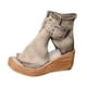 thumbnail image 2 of Sandalias de cuña de caña alta de moda de verano Sandalias romanas de boca de pez de suela gruesa Wmkox8yii sa4497, 2 of 5