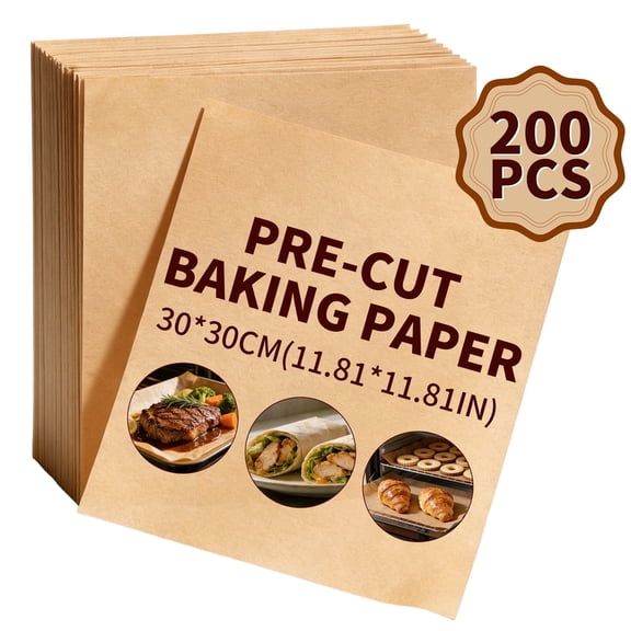 Parchment Paper Sheets for Baking, 11.8x11.8 inch Double-Side Unbleached Precut Non-Stick Parchment Paper for Baking Pan, Air Fryer(200 Sheets)