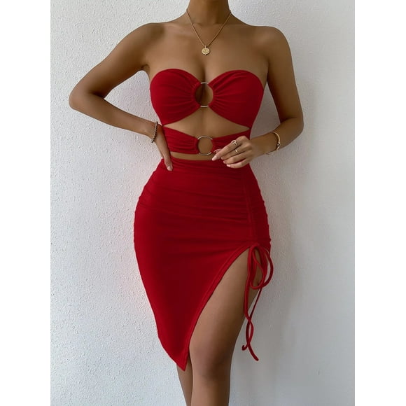 2024 Nouvelle Mode Robe Femme Ajustée Sans Manches Longueur Genou Style Rue Buste Multi Couleurs Disponible