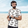 thumbnail image 4 of Wukai Dachshund Dog Puppy Print Men's Short-Sleeved Mesh T-Shirt,Quick-Dry Short Sleeve Workout T-Shirt-4X-Large, 4 of 8