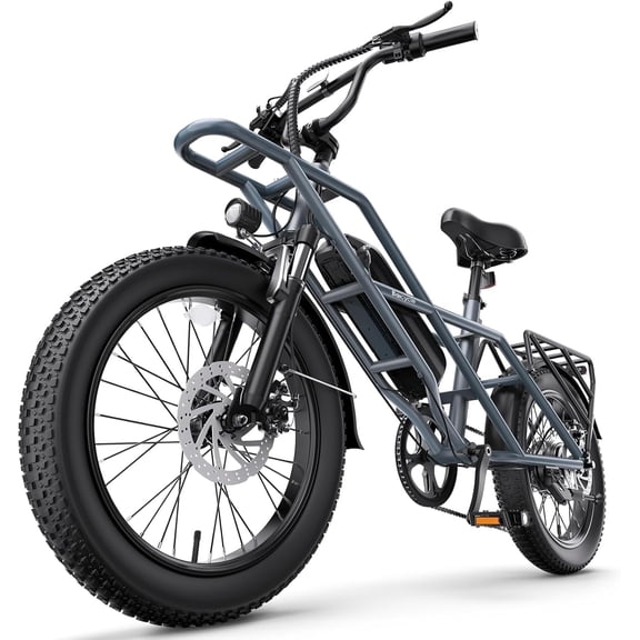 GSPEED A03 Peak 1500W Electric Bike, 20" Fat Tire All-Terrain Bikes,Up to 70-90miles,624Wh 48V 13Ah battery 28mph Ebike for Adults with Suspension UL2849,Grey.