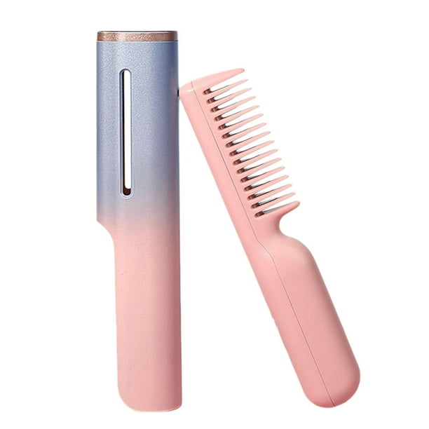 Plancha de pelo inalámbrica, plancha de pelo portátil, anti-escaldado Rosa y azul