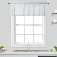 thumbnail image 2 of DSstyles White Sheer Valance Curtain, Floral Embroidered Kitchen Window Treatment Voile Window Valances Rod Pocket, Semi Sheer Bathroom Curtain Windows, 52" Wx15 L, 2 of 9