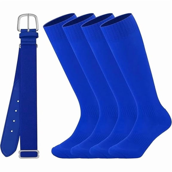 Eryueer Kids Youth Baseball/Softball Socks and Belt Combo Set for Boys Girls
