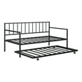 thumbnail image 2 of Furniture of America Vinne Metal 2-Piece Twin Daybed with Trundle Set up to 200 lbs, Black, 2 of 7