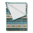 thumbnail image 2 of Afghan Soft Flannel Fleece Throw Blanket, Tribal Illustration of Geometric Shapes Rhombuses Stripes Middle Eastern Pattern, Cozy Plush for Indoor and Outdoor Use, 60" x 80", Multicolor, by Ambesonne, 2 of 5