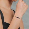 thumbnail image 4 of 925 Sterling Silver and 10K Yellow Gold Blue Sapphire Brown Smoky Quartz and White Lab Grown Diamond Tennis Bracelet for Women (1.62 Cttw, Gemstone September Birthstone, Fully Adjustable up to 9 inch), 4 of 4