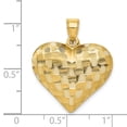 thumbnail image 4 of 14K Yellow Gold Charm Pendant Polished Basket Weave Pattern 3-D Heart, 4 of 4