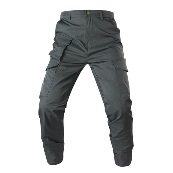 Elvqul Cargo Pants for Men Elastic Waist Mens Cargo Pants for Men Relaxed Fit Hiking Cargo pants with Multi Pockets Stretch Outdoor Solid