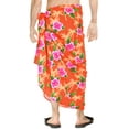 thumbnail image 3 of HAPPY BAY Men's Pareo Regular Holiday Sarong Long Beach Wrap One Size Palm Tree, Orange Summer Vacation Party, 3 of 4
