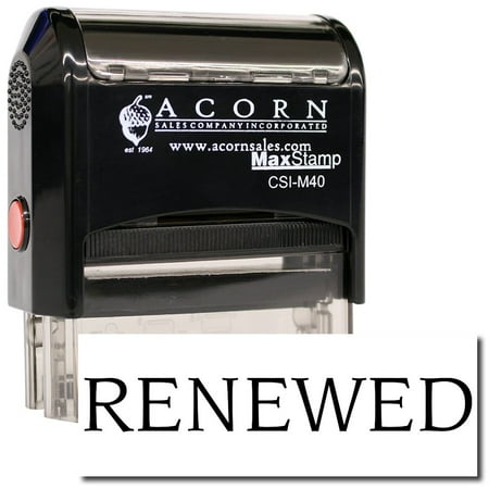 Large Self-Inking Renewed Stamp with Red Ink