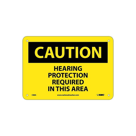 National Marker Hearing Proteection Required In This Area 7X10 .040 Aluminum Caution Sign C88A