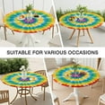 thumbnail image 7 of Rainbow Tie Dye Mandala Pattern Round Fitted Tablecloth with Elastic Edge,Dining Table Cover Waterproof,Outdoor Round Tablecloth for Camping,Dining,Indoor and Outdoor, 7 of 7