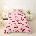 thumbnail image 2 of spefrowx Pink Summer Cherry Twin Duvet Cover for Women, Kawaii Bow Star Twin Bedding, Pink Reversible, 2-Piece, 1 Duvet Cover and 1 Pillowcase, 2 of 6