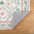 thumbnail image 6 of LOKHOM 3'x 5' Floral Washable Area Rugs for Living Room, Non Slip Low Pile Floor Carpet Soft Distressed Rug for Bedroom, Dining Room, Pink, 6 of 11