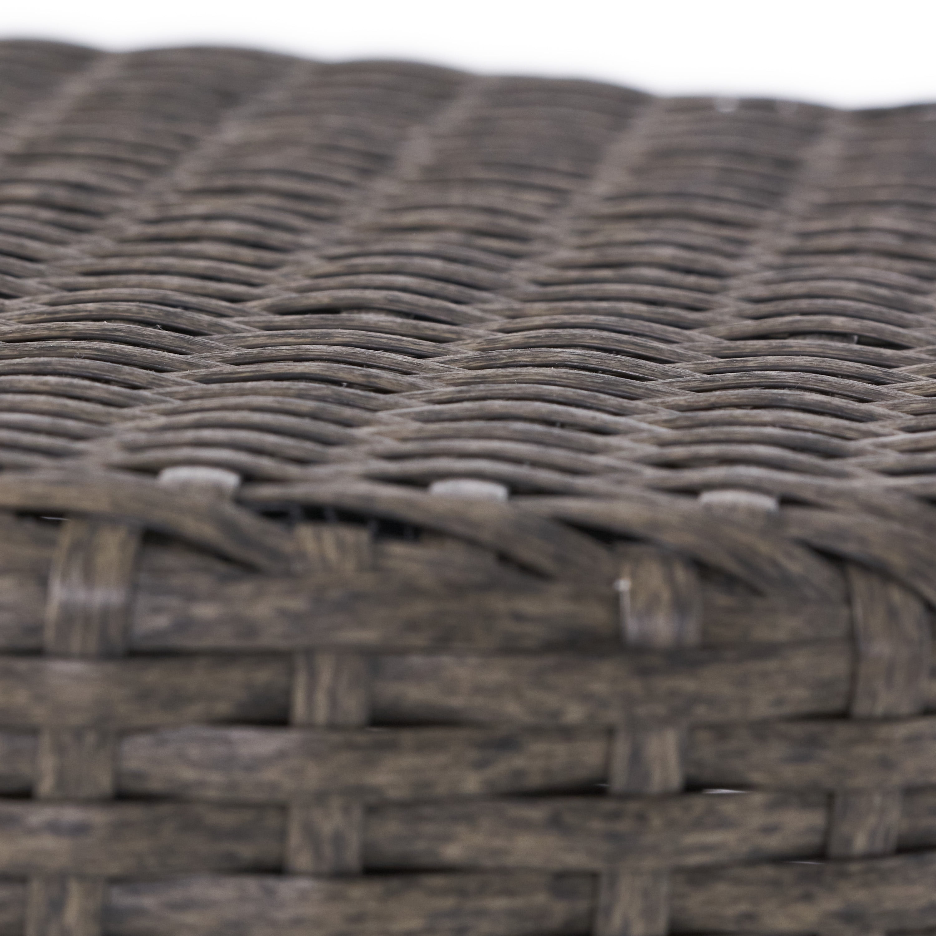 Kelley Wicker Barrel Side Table, Dark Grey