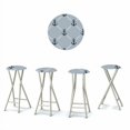 thumbnail image 4 of Best of Times 13169W2102-WR Anchors Away Bar Stools, White & Red - Set of 4, 4 of 4