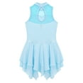 thumbnail image 6 of TSSOE Kids Girls Ballet Dance Dress Sleeveless Turtleneck Figure Ice Skating Dress Dancewear Light Blue 14, 6 of 7