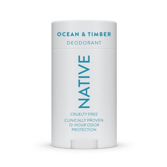 Native Aluminum Free Deodorant For Men, 72 Hour Solid Deodorant Stick, Ocean & Timber, 3.1oz