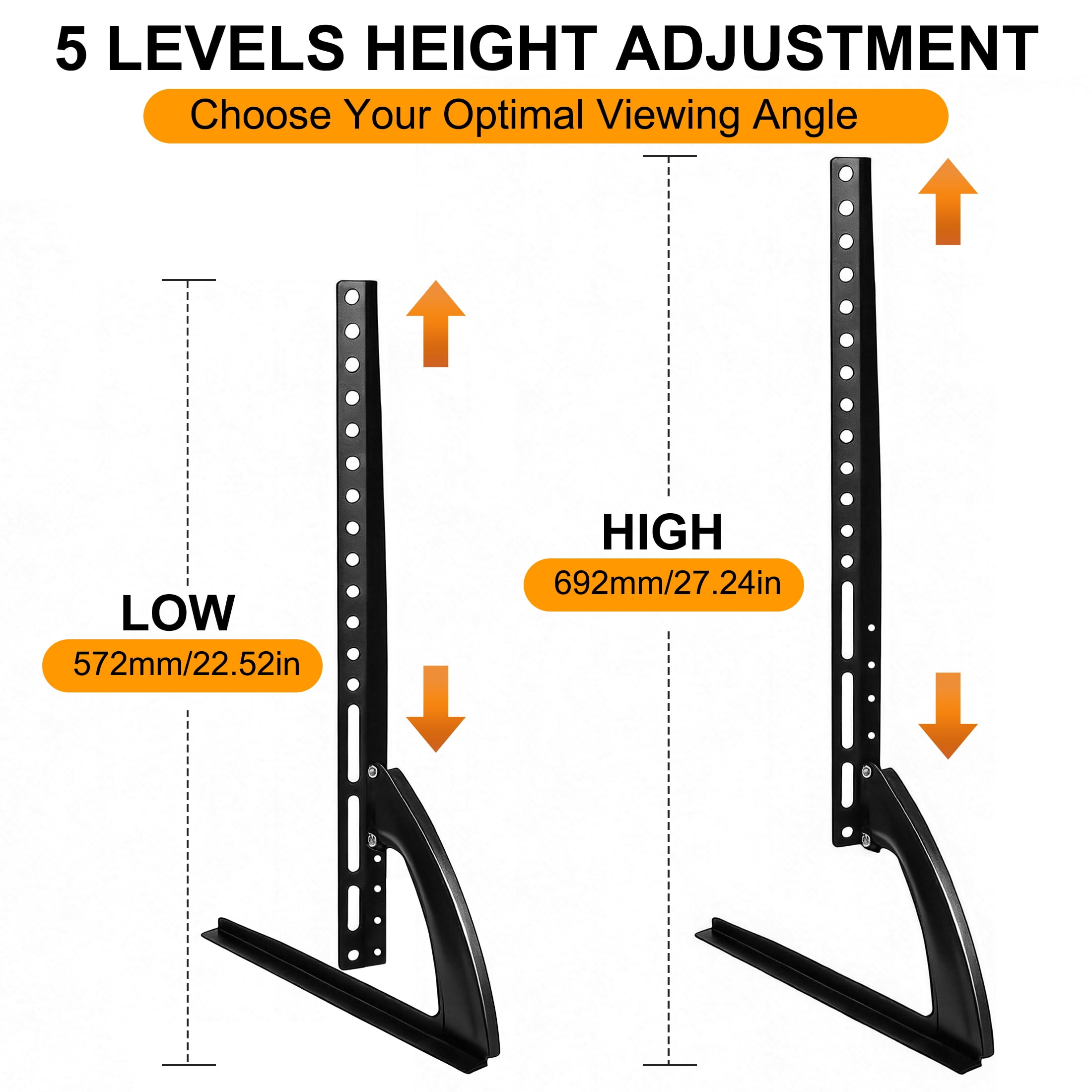 GARITIN Universal Table Top TV Stand, Replacement TV Base Legs for 37-75 Inch Flat Screen TV