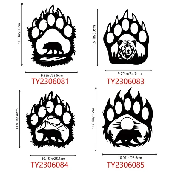 1pc Bear Paw Metal Wall Decor, Home Living Room Decor, Wall Sign, Metal Bear Decor, Rustic Cabin Hunting Bear Paw Decorationsr
