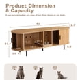 thumbnail image 2 of Magic Union Large Cat Litter Box Enclosure, 63" Cats Litter Box Furniture w/Double Rooms, Hidden Litter Box for 2 Cats, Indoor Cats House w/Cat Scratch Pad & Cat Ball for Living Room, 2 of 8