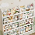 thumbnail image 6 of Kids Bookshelf, Wall Mount 4-Tier Book Shelf Organizer for Toys and Books, Toy Storage Bookshelf in Bedroom, Living Room and Nursery, White, 6 of 9
