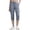Blue, variant on CCRFTGI Cargo Capris for Women Casual Summer High Waisted Straight Leg Capris Outdoor Travel Pull On Capri with Pockets Dark Blue XXL