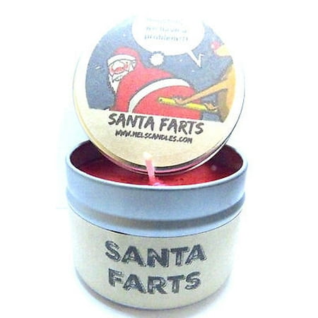 Santa Farts Homemade 4oz Tin Soy Candle- Great Christmas Stocking (Best Dollar Store Stocking Stuffers)