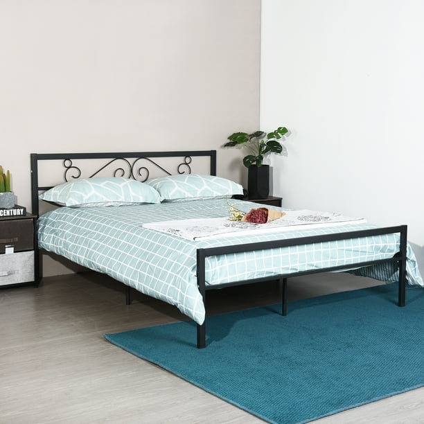Uhomepro Queen Size Metal Bed Frame For S Modern Platform With Headboard And Footboard Heavy Duty Mattress Foundation Wood Slat Support No Box Spring Needed Holds 550lb Q12805 Uhomepro Queen Size Metal Bed Frame For, Queen Metal Bed Frame With Headboard No Footboard